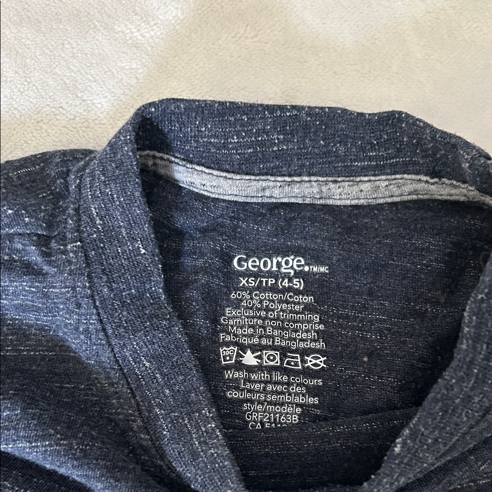 6T - George Charcoal Heather Long Sleeve Shirt - Picture 2 of 2